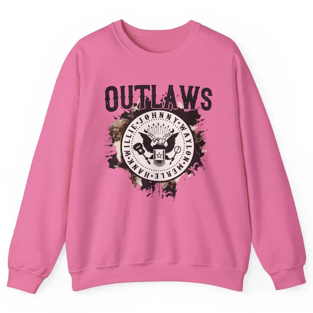 Retro Cowboy Bird Outlaws Western Country Music Cowgirl Unisex Crewneck Sweatshirt