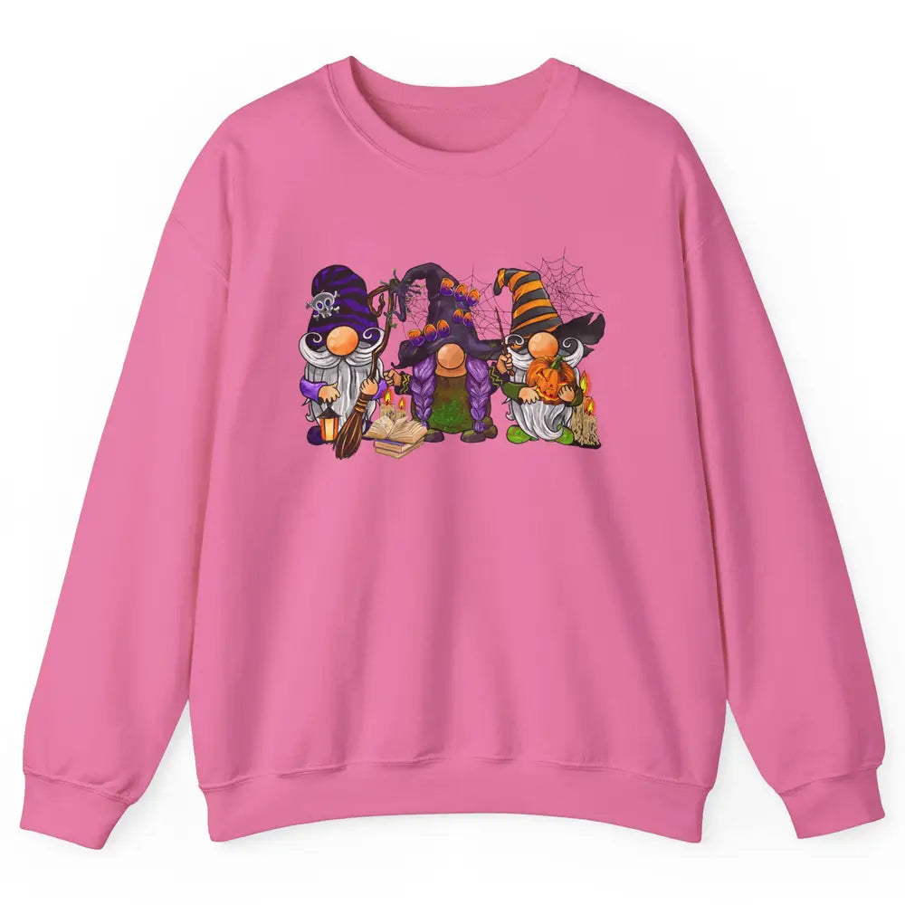 Retro Gnomes Witch Halloween Witchy Gnomies Horror Hallows Unisex Crewneck Sweatshirt
