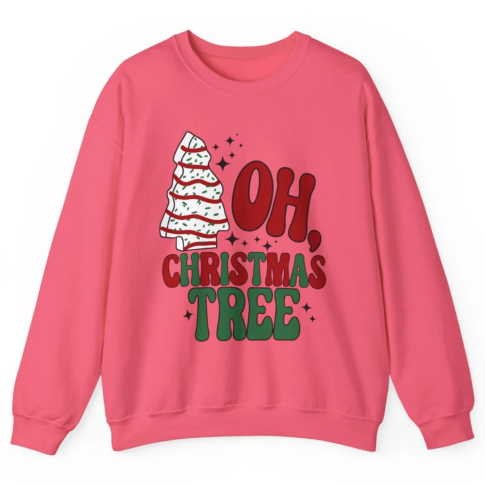 Oh Christmas Tree Cakes Tis The Season Christmas Cake Lovers Unisex Crewneck Sweatshirt