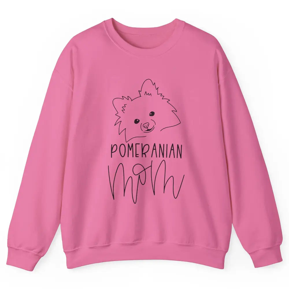 Pomeranian Mom Hand Drawing Pomeranian Mom Dog Lady Gift Unisex Crewneck Sweatshirt