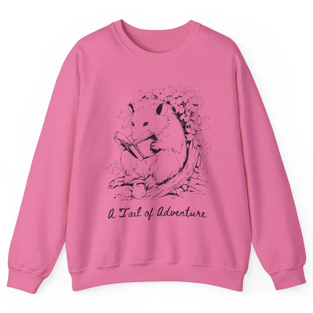 Opossum Reading Books Cute Possum Cat Lovers Team Trash Unisex Crewneck Sweatshirt