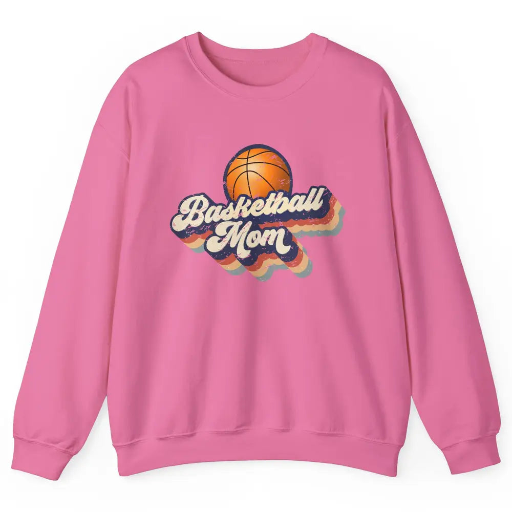 Retro Basketball Mom Basketball Players Mom Mothers Day Gift Unisex Crewneck Sweatshirt