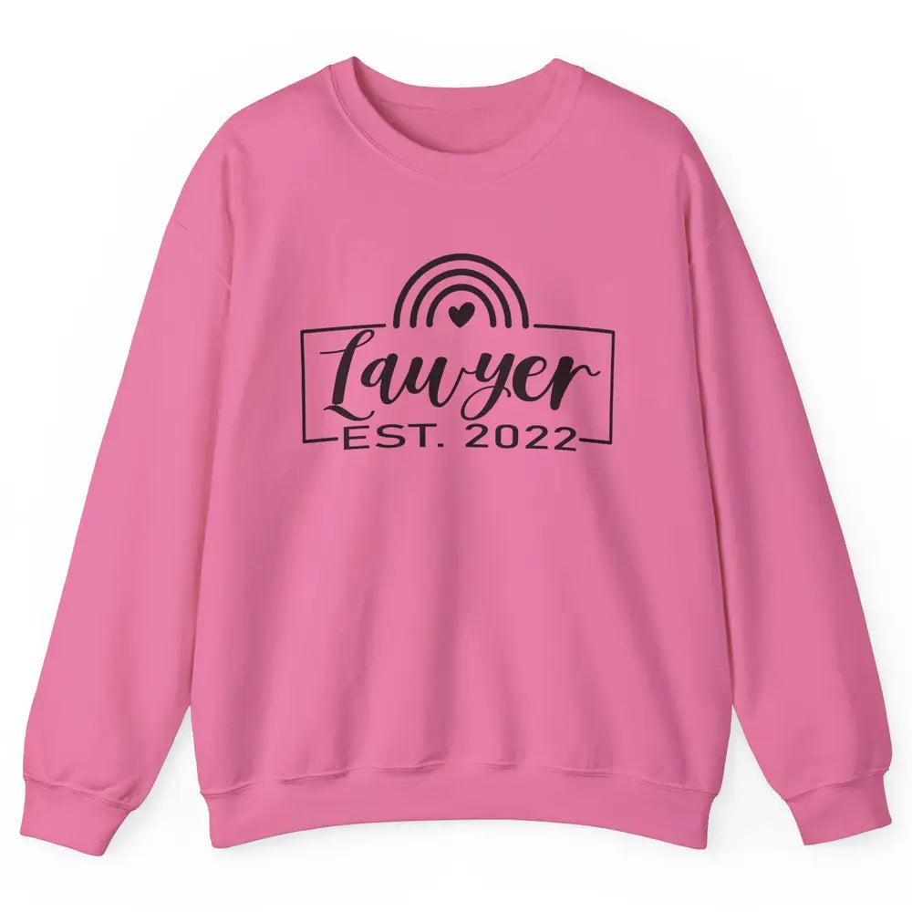 Rainbow Lawyer Est 2022 Law School Graduate Future Attorney Unisex Crewneck Sweatshirt