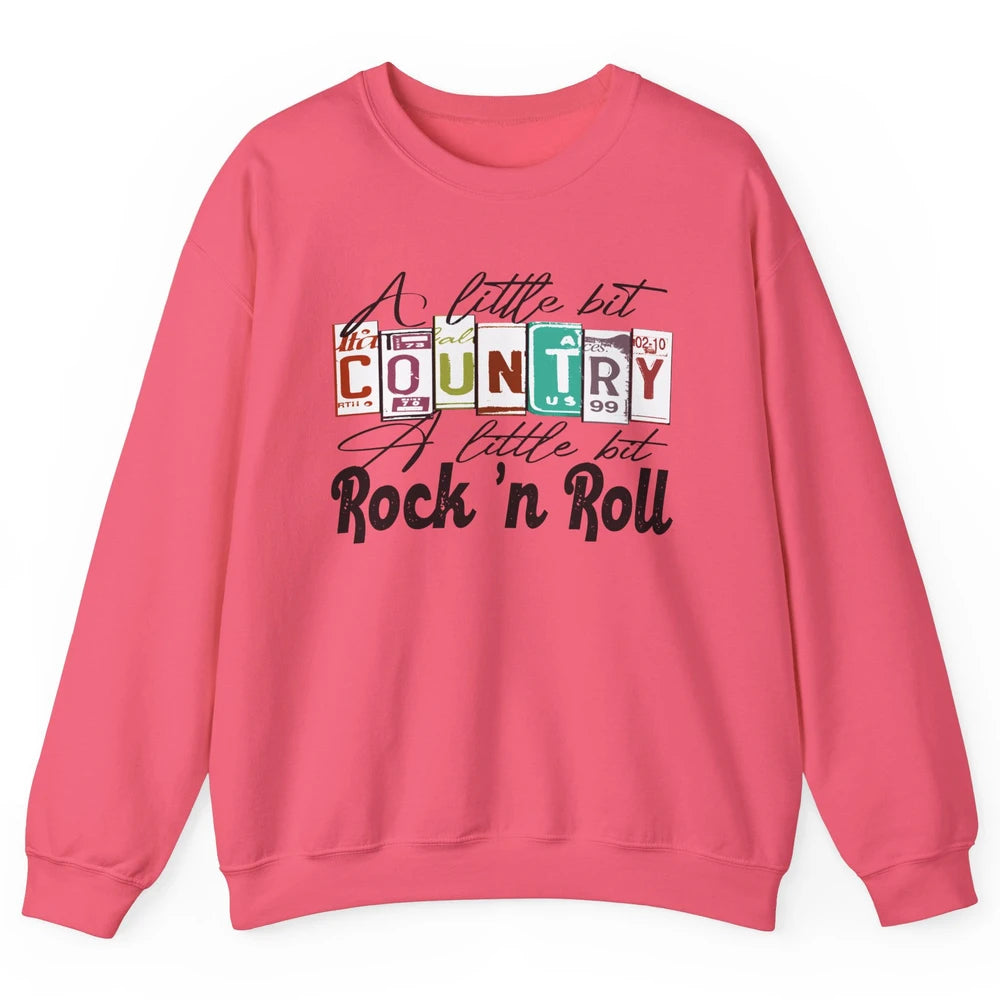 Retro A Little Bit Country A Little Bit Rock n Roll Western Unisex Crewneck Sweatshirt