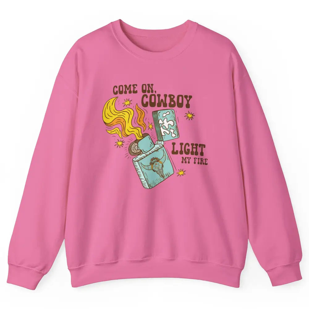 Retro Cowgirl Just Smile And Say God Bless Western Desert Unisex Crewneck Sweatshirt