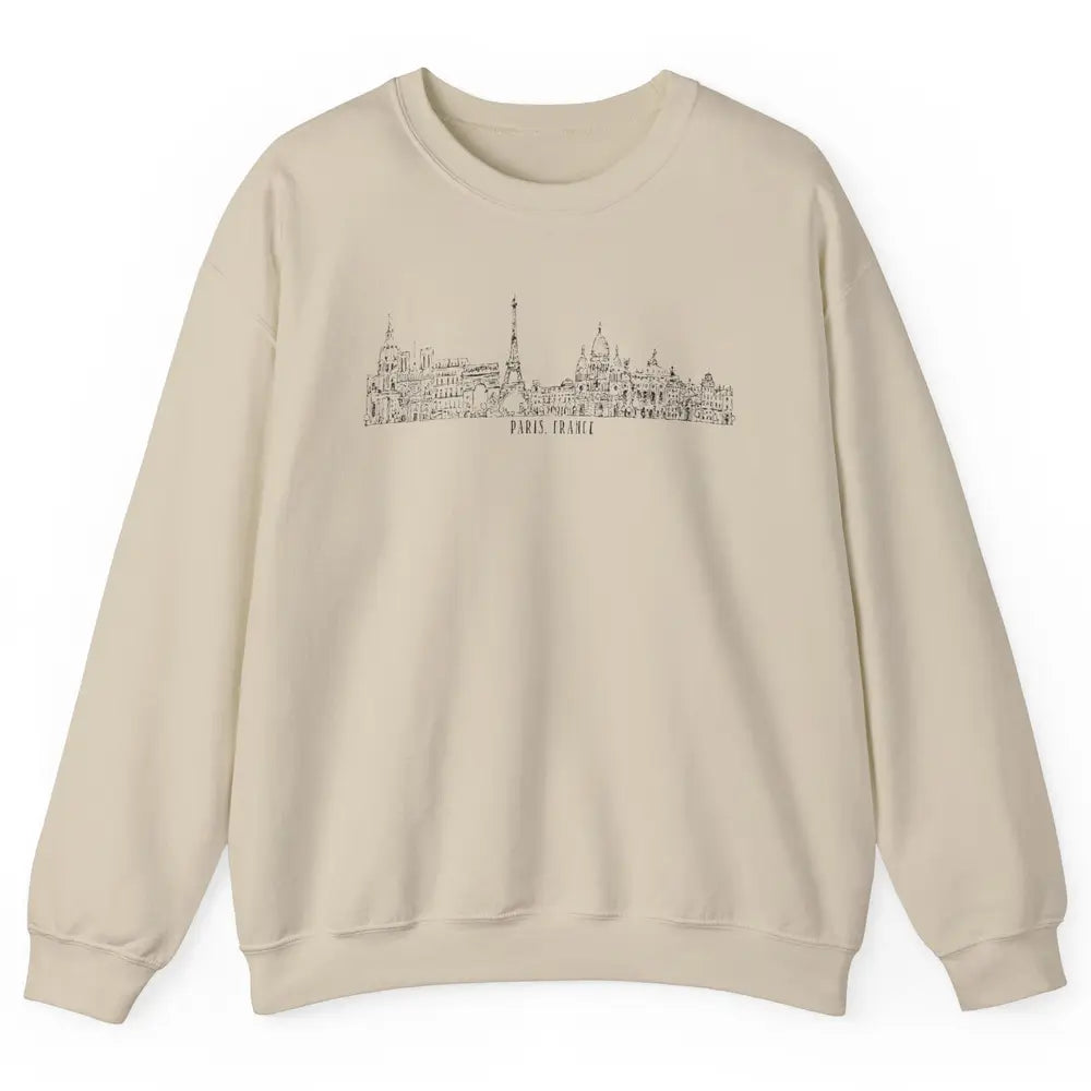 Paris Eiffel Tower Souvenir Travel France Gift Paris Skyline Unisex Crewneck Sweatshirt