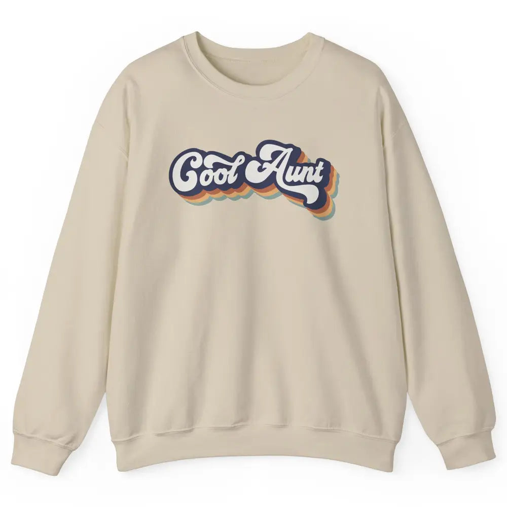 Retro Cool Aunt Vintage Cute Auntie Life Half Mom Boho Aunty Unisex Crewneck Sweatshirt