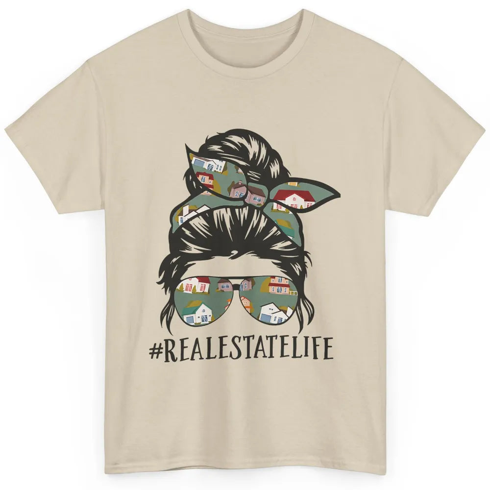Real Estate Wife Life Messy Bun Mom Realtor Women Close Deal Classic Unisex T-Shirt