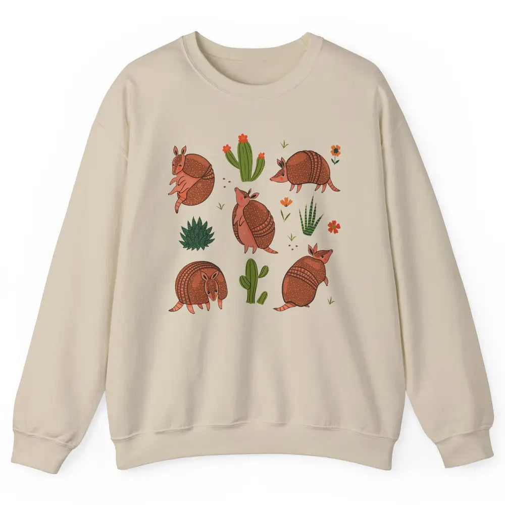 Retro Desert Armadillo Just An Armadillo Girl Western Animal Unisex Crewneck Sweatshirt