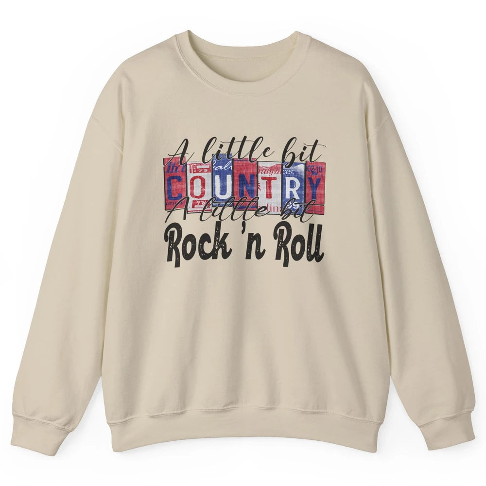 Retro A Little Bit Country A Little Bit Rock n Roll Western Unisex Crewneck Sweatshirt