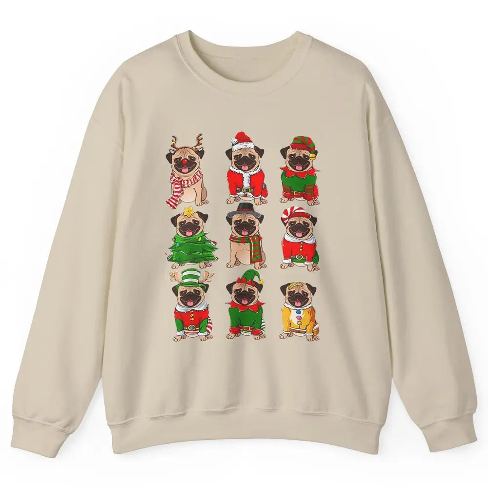Pug Collection Christmas Santa Pug Dog Christmas Pugmas Unisex Crewneck Sweatshirt