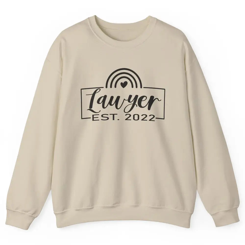Rainbow Lawyer Est 2022 Law School Graduate Future Attorney Unisex Crewneck Sweatshirt
