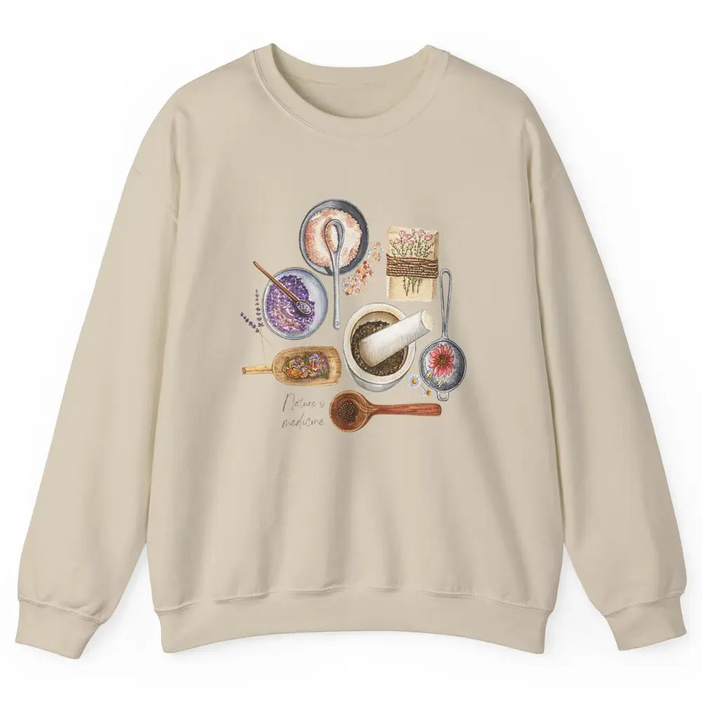 Retro Herbalist Botanical Plant Nature Medicine Garden Herb Unisex Crewneck Sweatshirt
