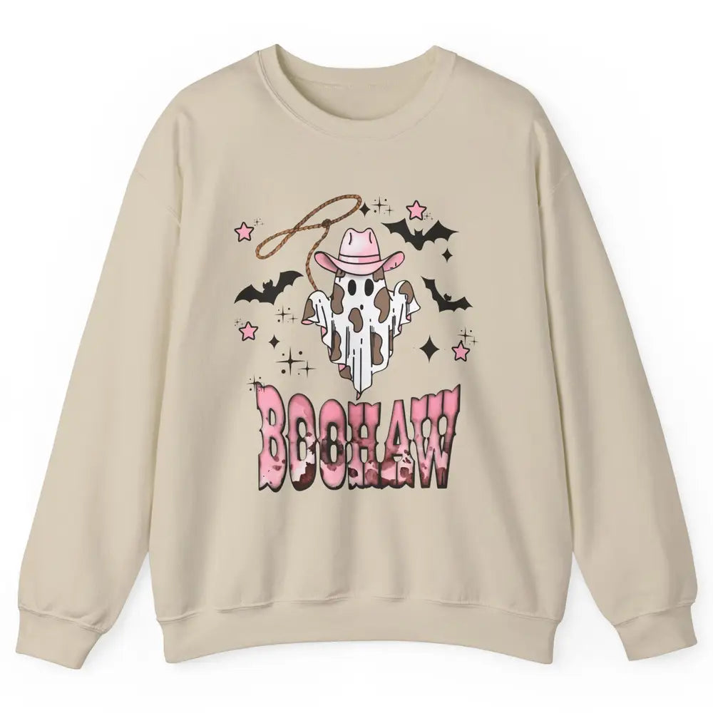 Retro Cowboy Ghost Boohaw Boot Scooting Western Halloween Unisex Crewneck Sweatshirt