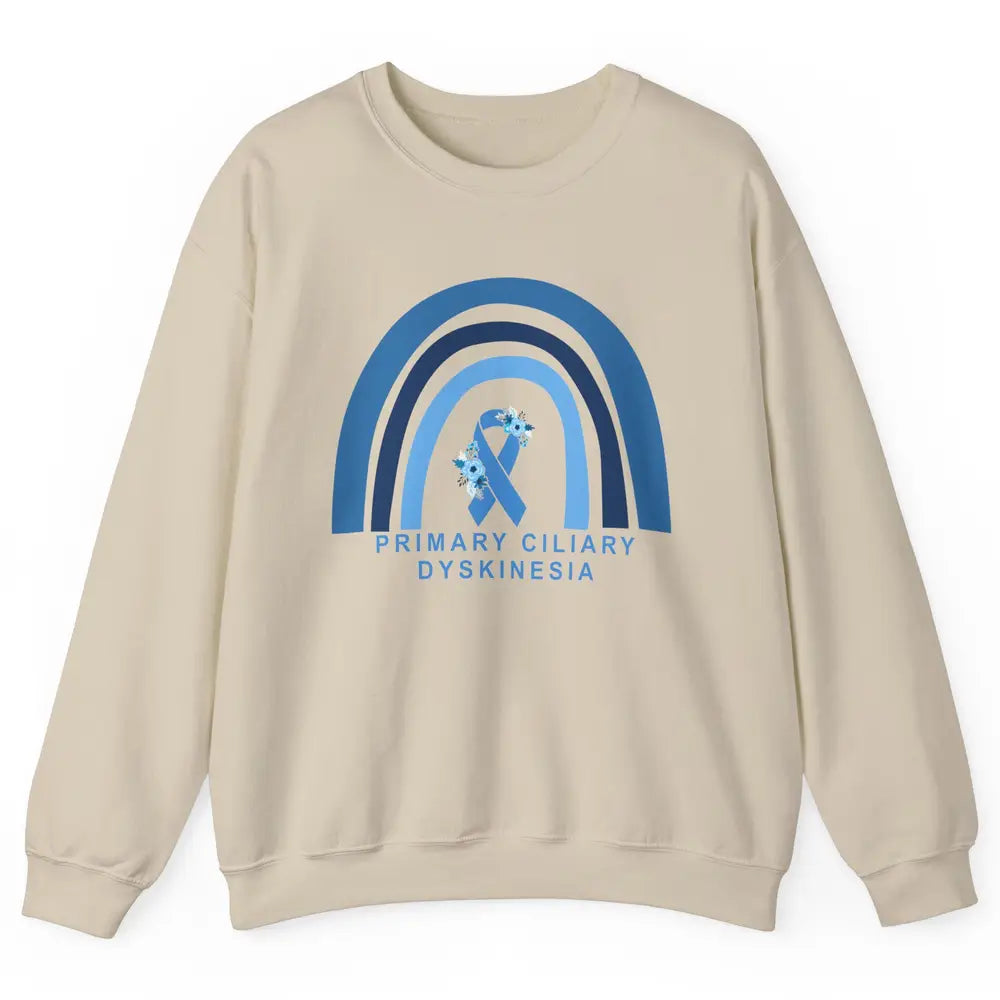 Primary Ciliary Dyskinesia Blue Rainbow Respiratory Diseases Unisex Crewneck Sweatshirt