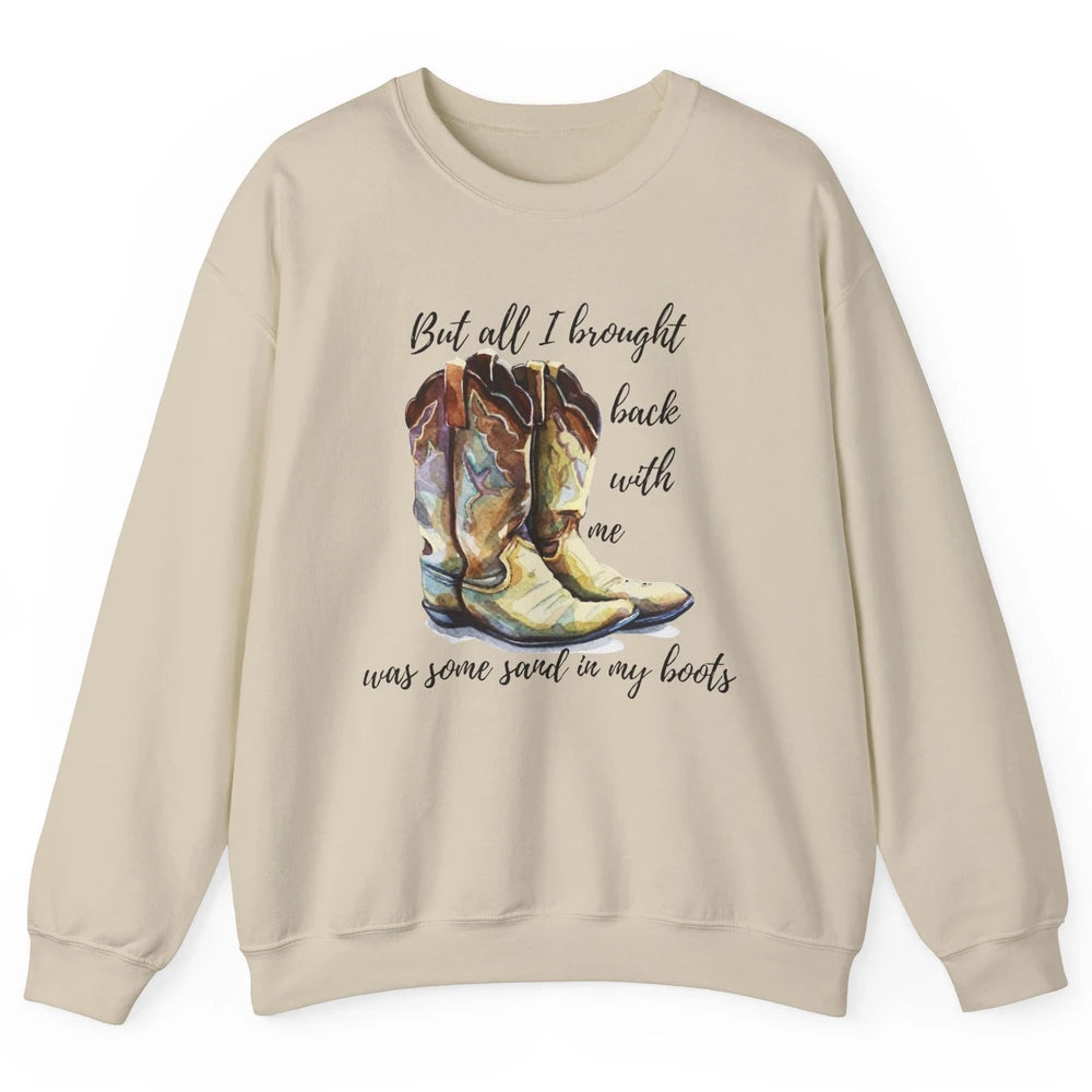 Retro Leopard Sand In My Boot Western Country Cowgirl Cowboy Unisex Crewneck Sweatshirt