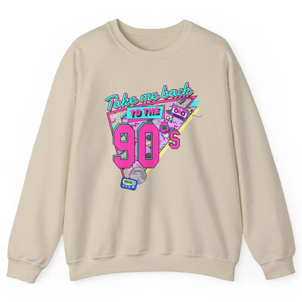 Retro 90s Take Me Back To The 1990s Cassette Made In The 90s Unisex Crewneck Sweatshirt