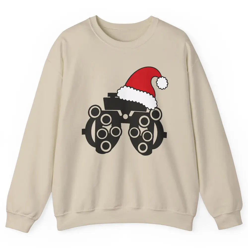 Phoropter Santa Hat Optometrist Christmas Ophthalmic Tech Unisex Crewneck Sweatshirt