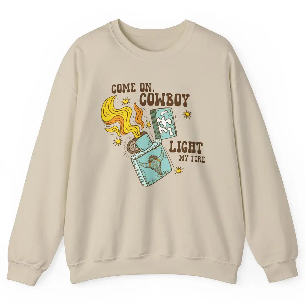 Retro Cowgirl Just Smile And Say God Bless Western Desert Unisex Crewneck Sweatshirt