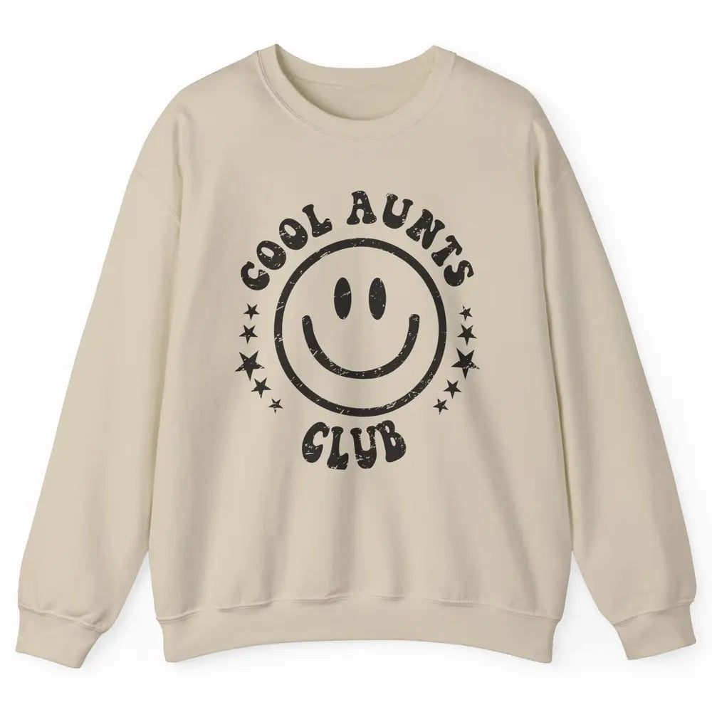 Retro Cool Aunts Club Funny Smiling Face Auntie Sister Gift Unisex Crewneck Sweatshirt