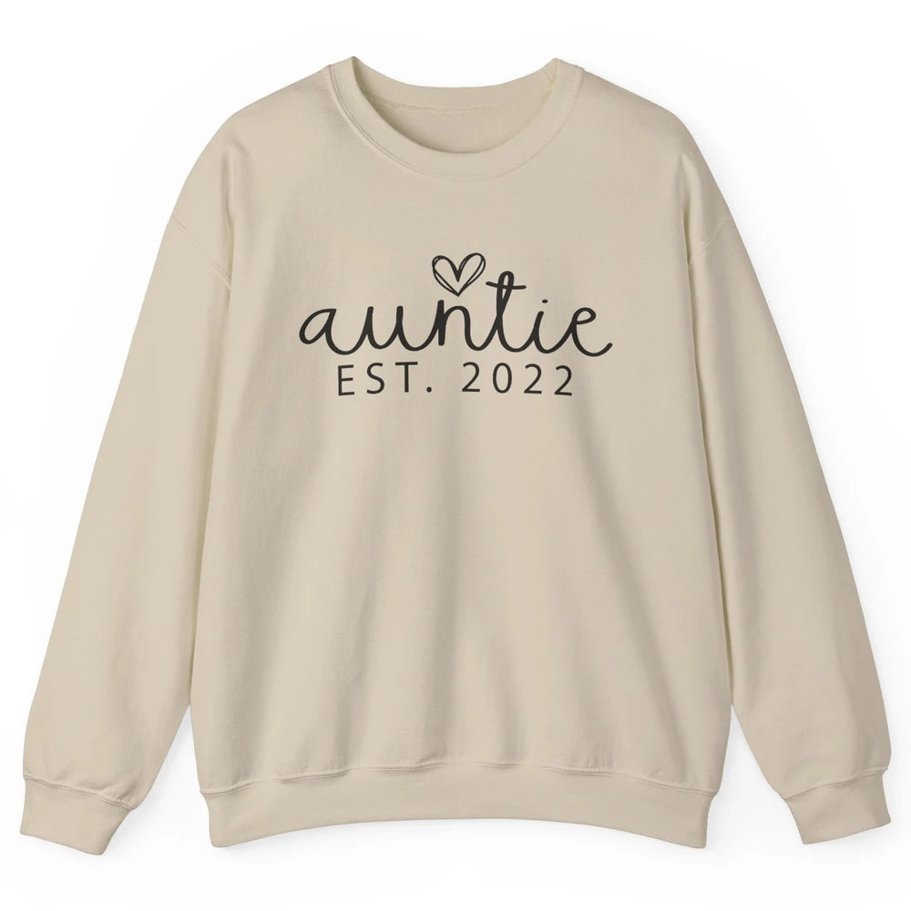 Promoted To Auntie Est 2022 Auntie Sister Pregnancy Reveal Unisex Crewneck Sweatshirt