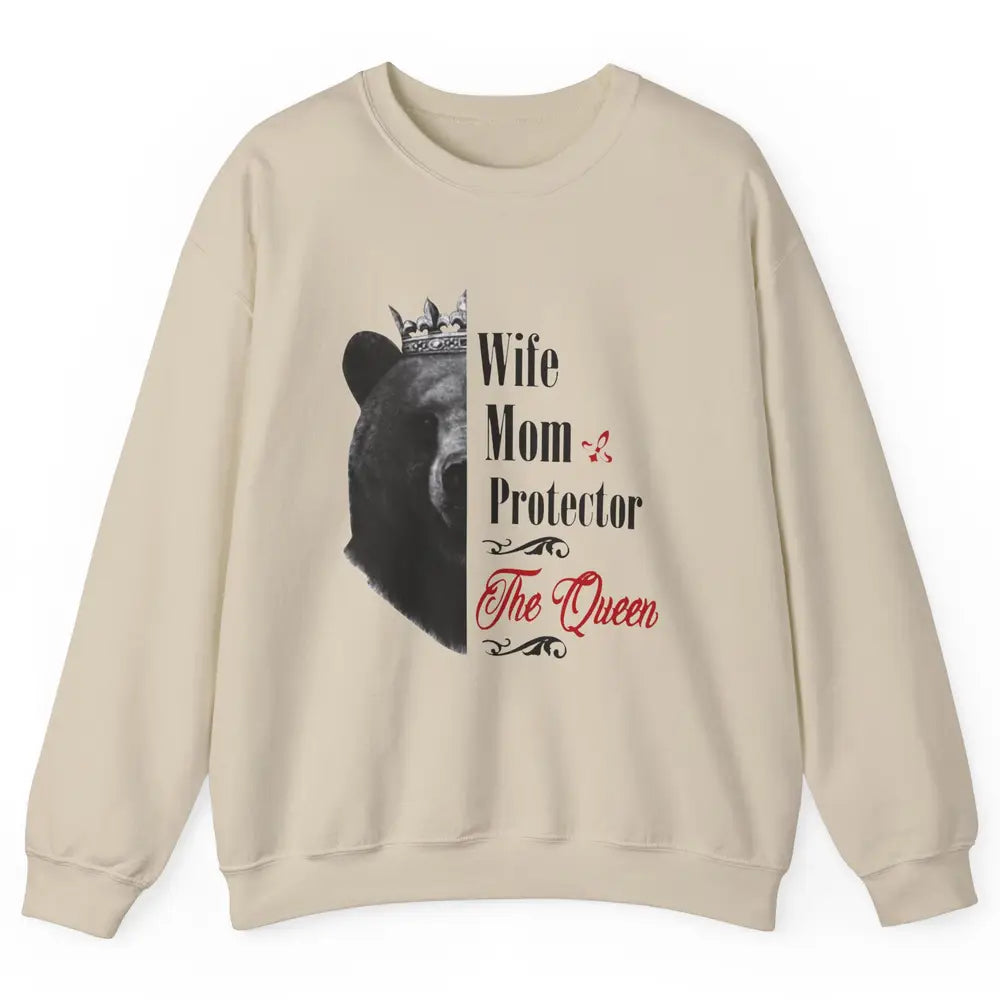Mommy Queen Bear Wife Mom Protector Queen Mothers Day Gift Unisex Crewneck Sweatshirt