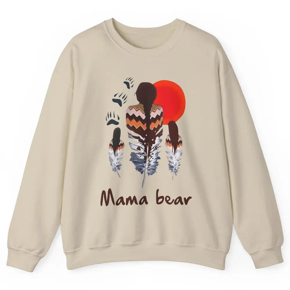 Native Americans Mama Bear Mother and Daughter Tribal Unisex Crewneck Sweatshirt
