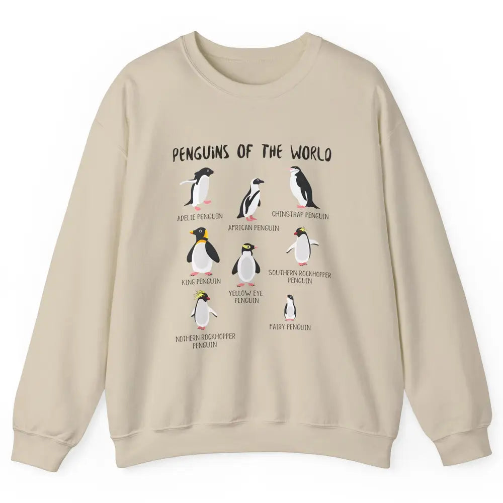 Penguins Of World With Headband Baby Penguins Wild Animal Unisex Crewneck Sweatshirt