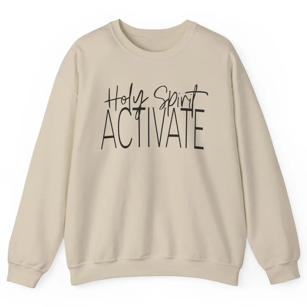 Holy Spirit Activate Western Jesus Lover Christian Religious Unisex Crewneck Sweatshirt