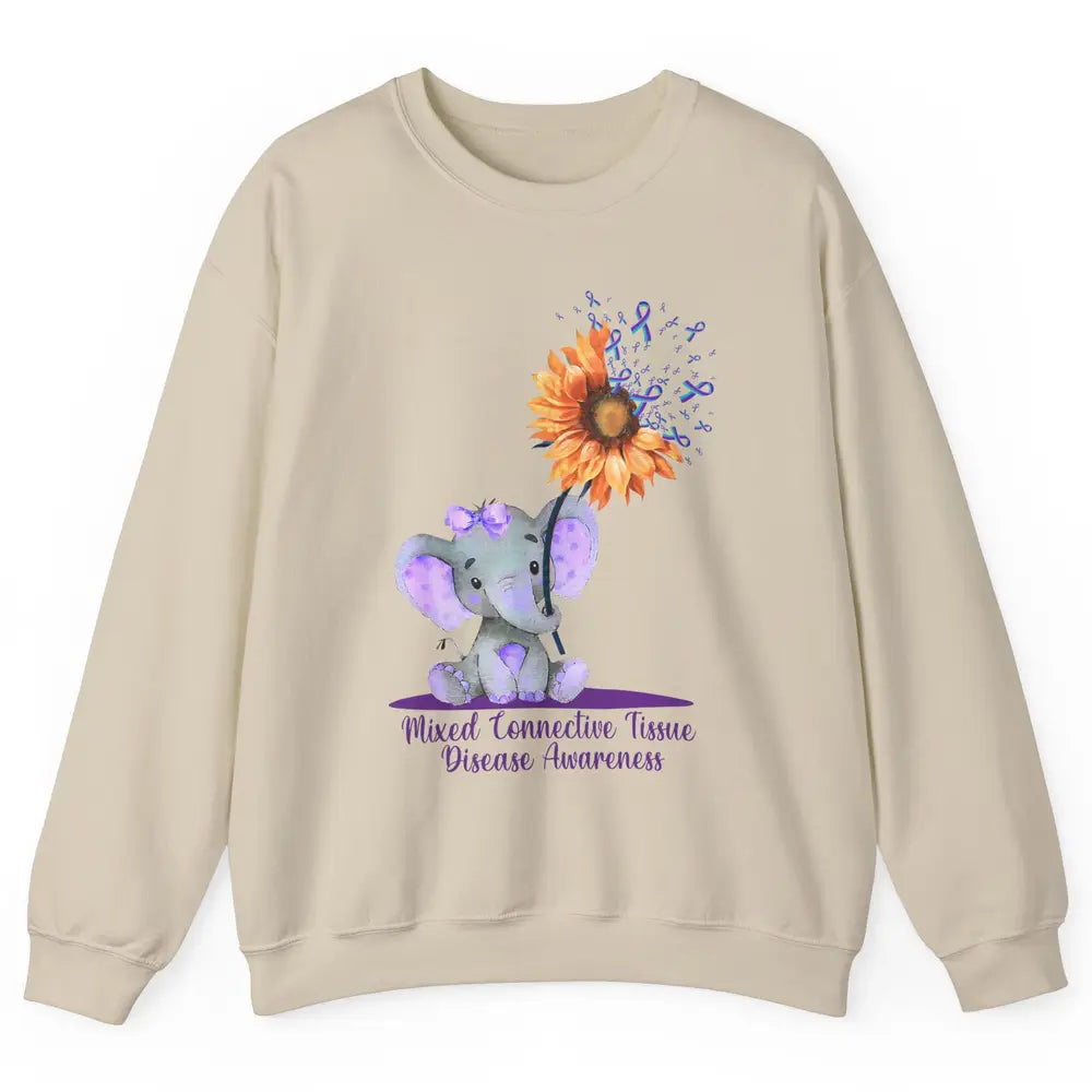 Mixed Connective Tissue Disease Baby Elephant Sunflower Unisex Crewneck Sweatshirt
