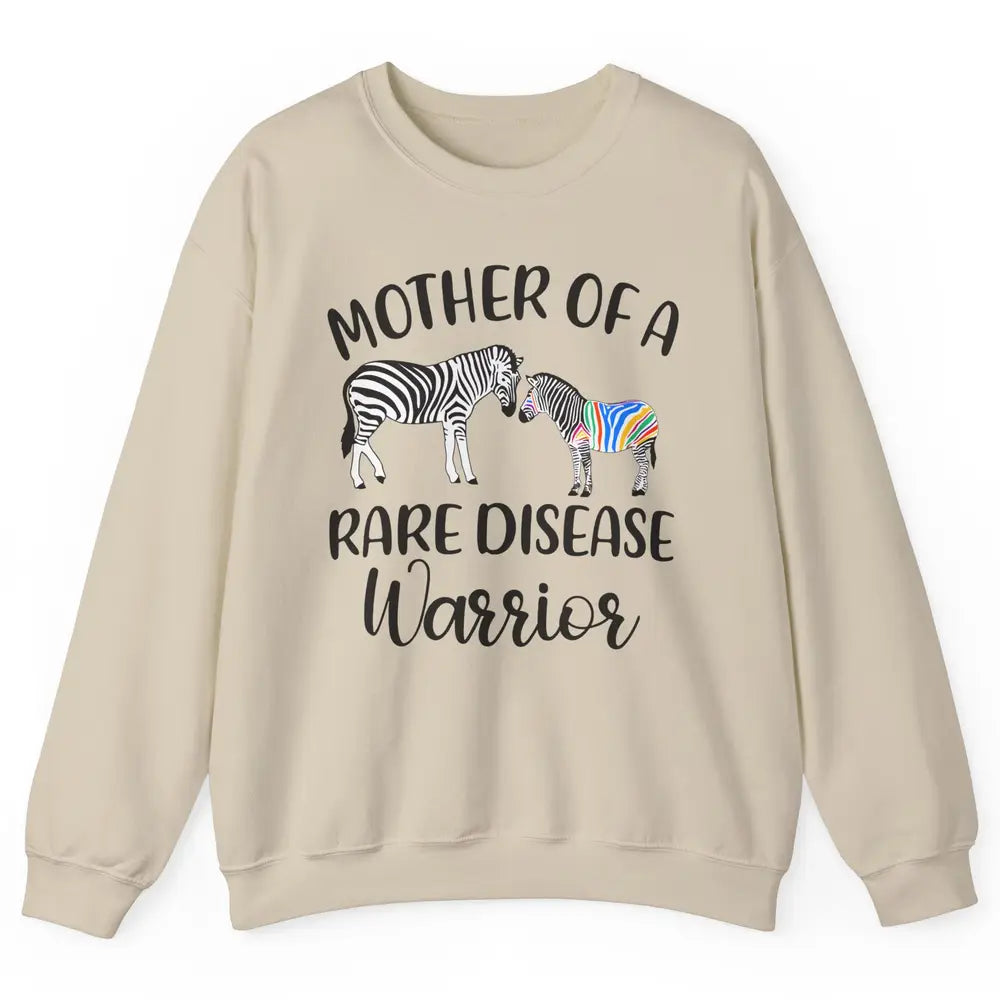 Mother Of A Rare Disease Warrior Zebra Rare Disease Mom Unisex Crewneck Sweatshirt