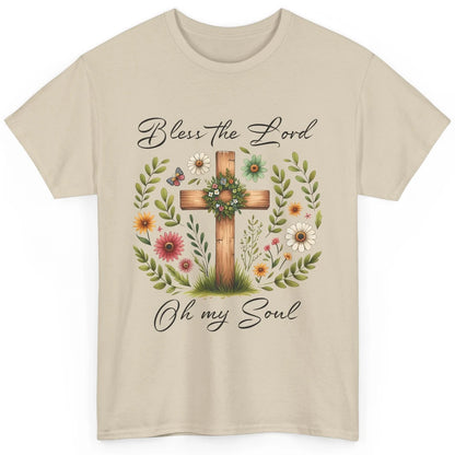 Bible Verse Bless The Lord Oh My Soul Christian Cross Retro Jesus Christ Church Classic Unisex T-Shirt