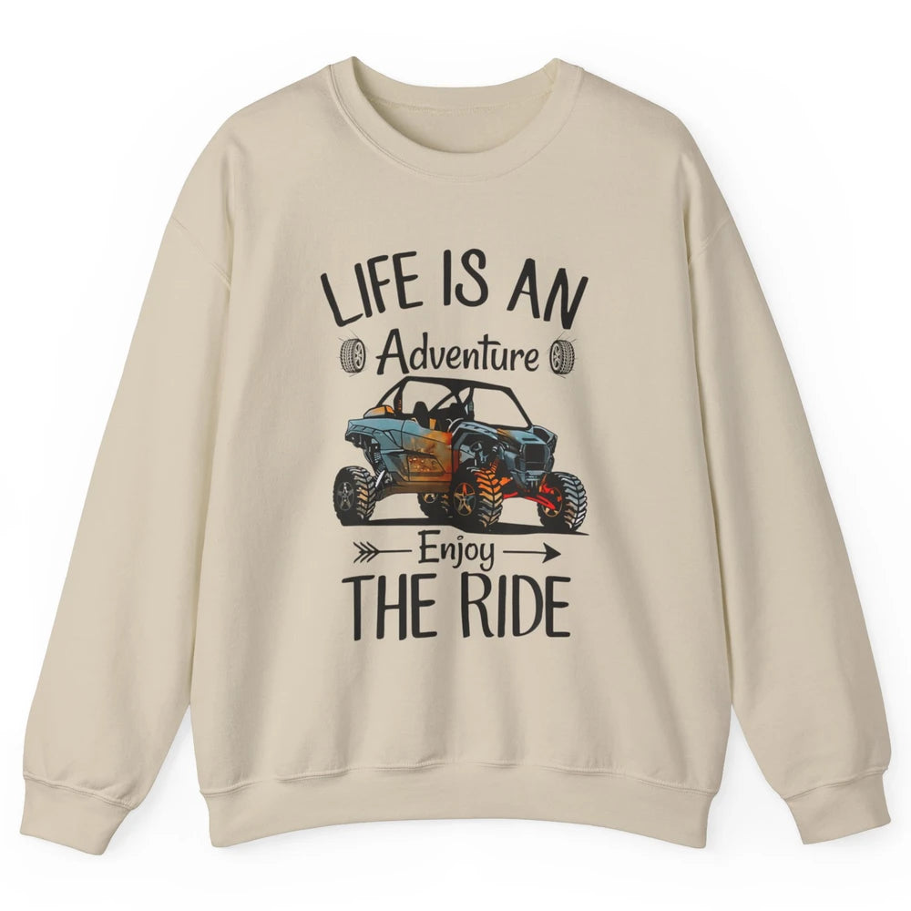 Retro Enjoy The Ride ATV Rider UTV Mud Riding SXS Offroad Unisex Crewneck Sweatshirt