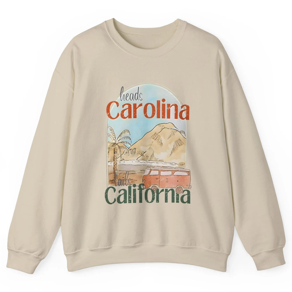 Retro Heads Carolina Tails California Western Country Summer Unisex Crewneck Sweatshirt