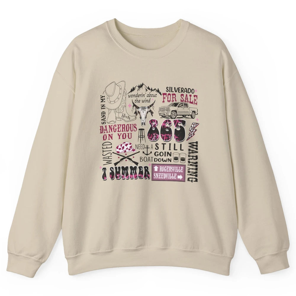 Retro Cowboy Boot Hat Sand In My Boots Western Country Music Unisex Crewneck Sweatshirt