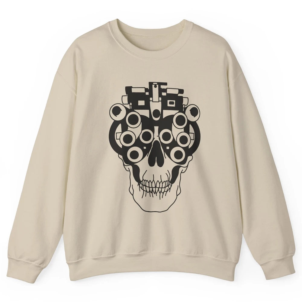 Phoropter Skeleton Optometrist Optician Halloween Optometry Unisex Crewneck Sweatshirt