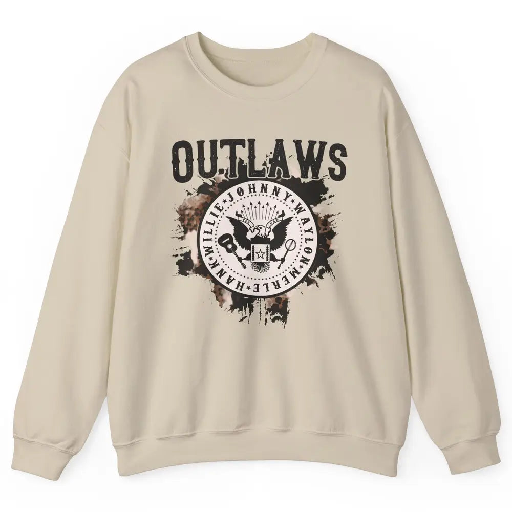 Retro Cowboy Bird Outlaws Western Country Music Cowgirl Unisex Crewneck Sweatshirt