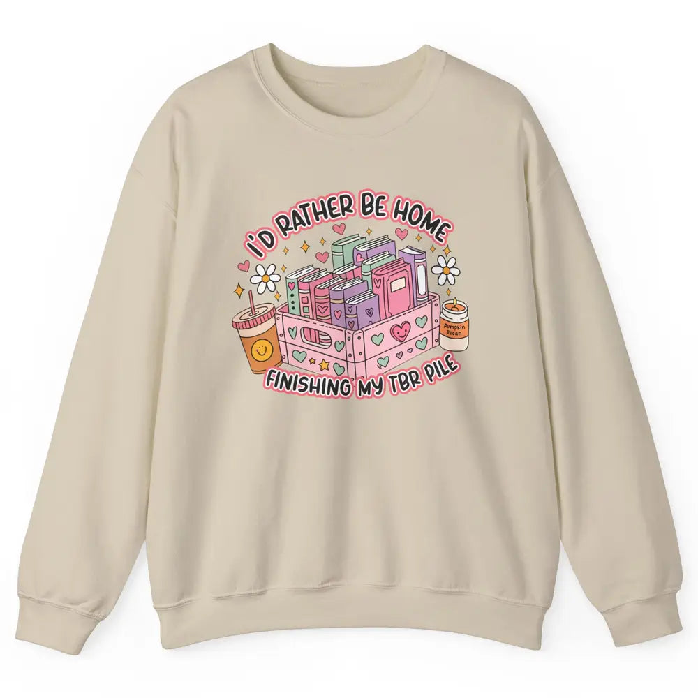 Retro Groovy TBR Book Readers Be Home Finishing My TBR Pile Unisex Crewneck Sweatshirt