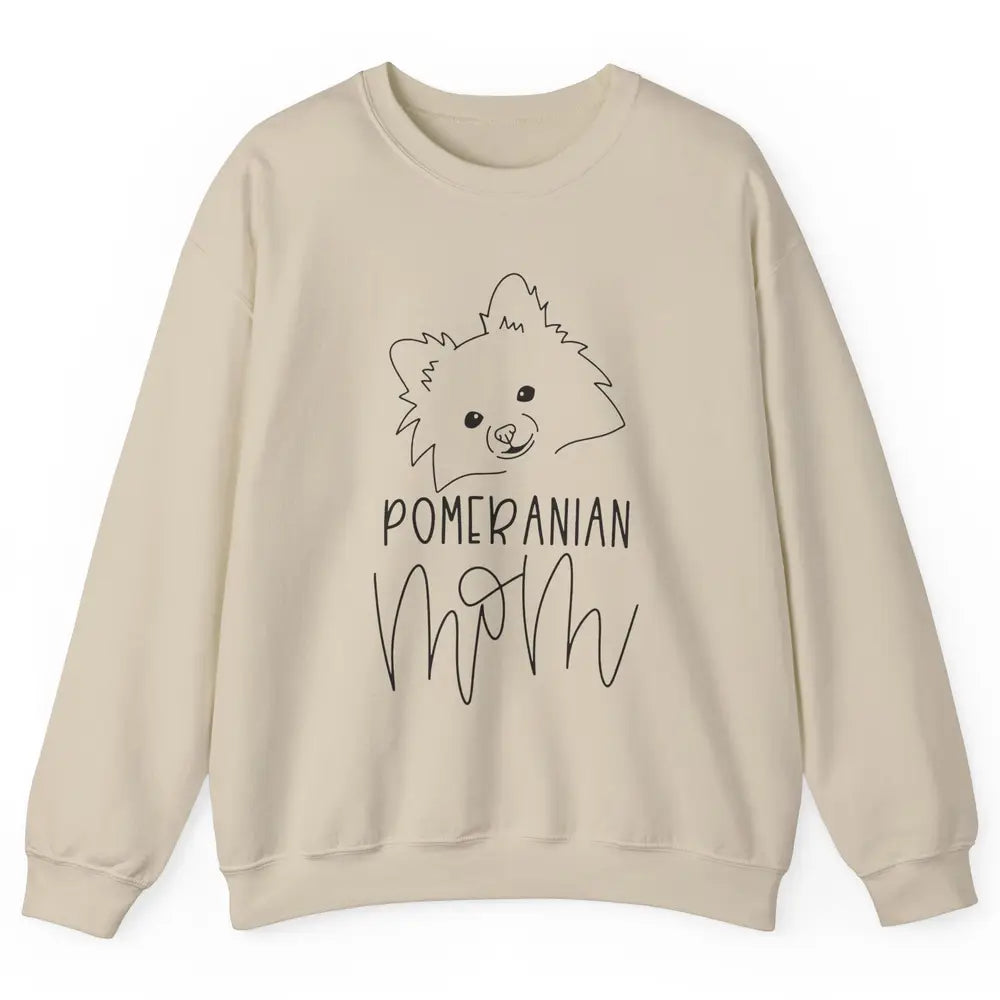 Pomeranian Mom Hand Drawing Pomeranian Mom Dog Lady Gift Unisex Crewneck Sweatshirt