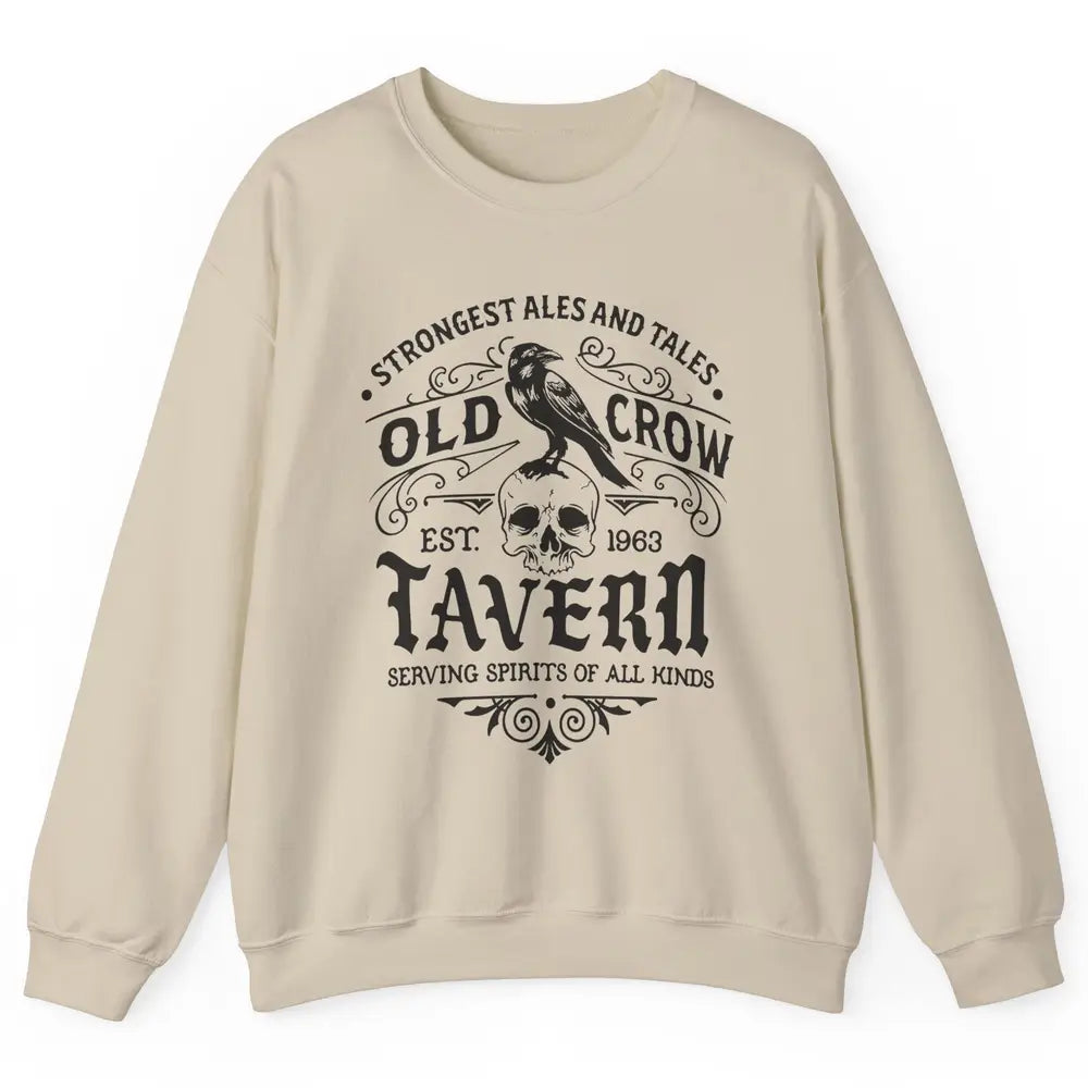 Old Crow Farmhouse Tavern Serving Spirit All Kinds Halloween Unisex Crewneck Sweatshirt