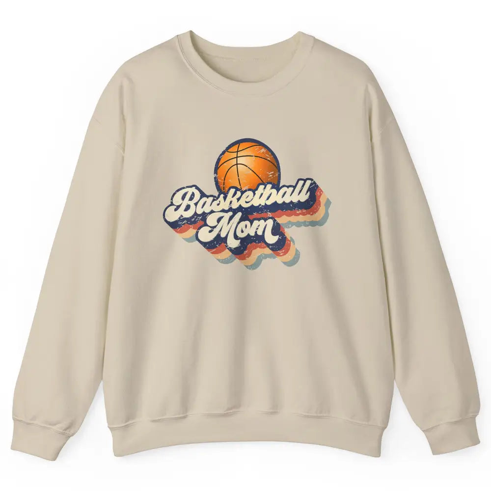 Retro Basketball Mom Basketball Players Mom Mothers Day Gift Unisex Crewneck Sweatshirt