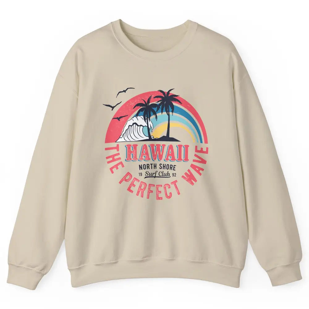 Retro Hawaii North Shore Surf Club Beach Palms Vintage 1980s Unisex Crewneck Sweatshirt