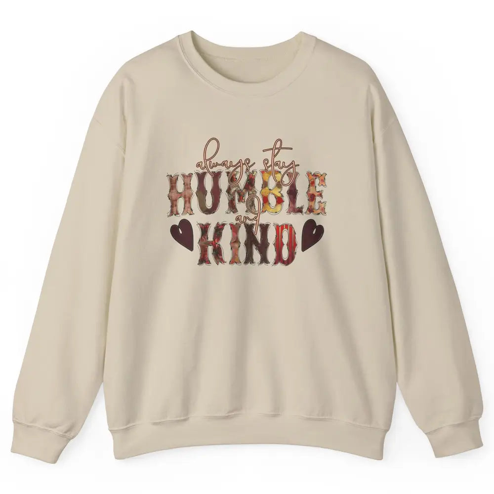 Retro Always Stay Humble And Kind Turquoise Western Country Unisex Crewneck Sweatshirt