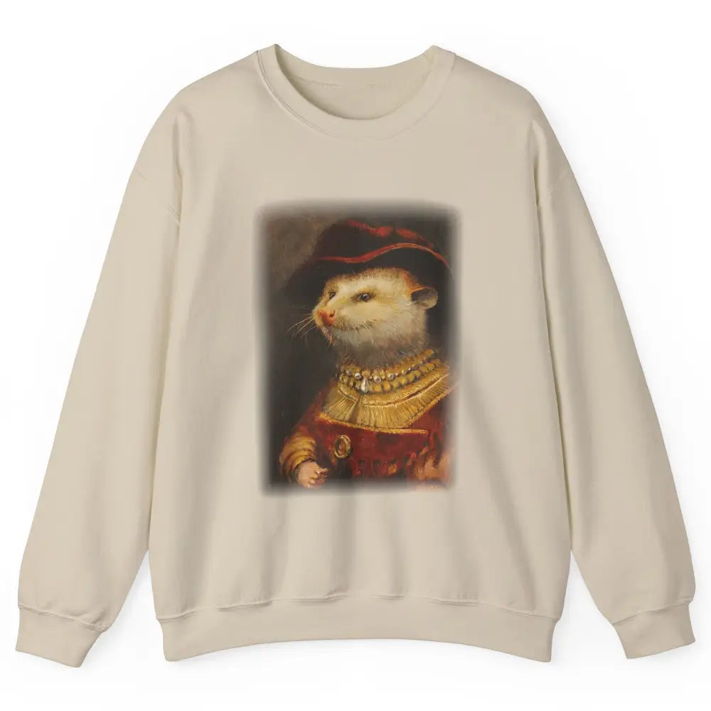 Retro Noble Opossum Young Gallant Western Opossum Art Unisex Crewneck Sweatshirt