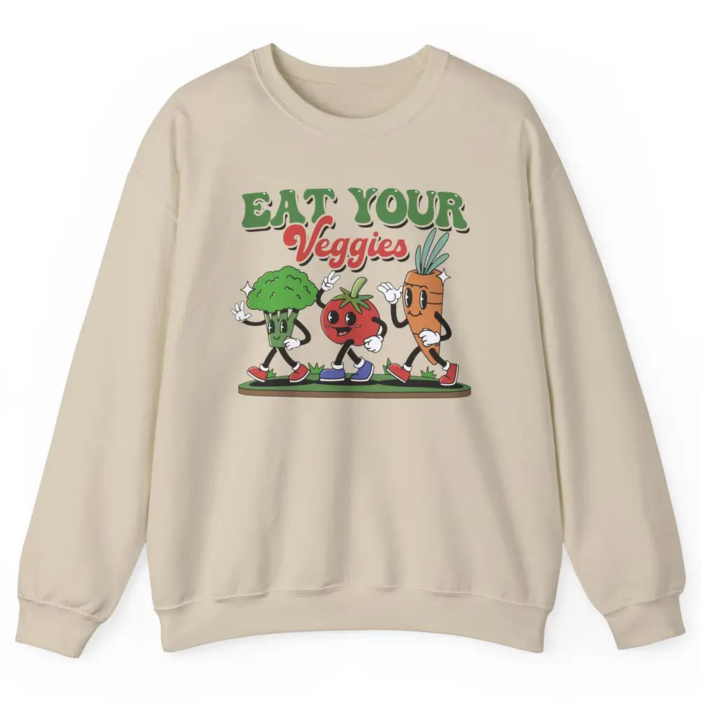 Retro Farm Fruit Eat Your Veggies Gardening Vegan Farmer Unisex Crewneck Sweatshirt