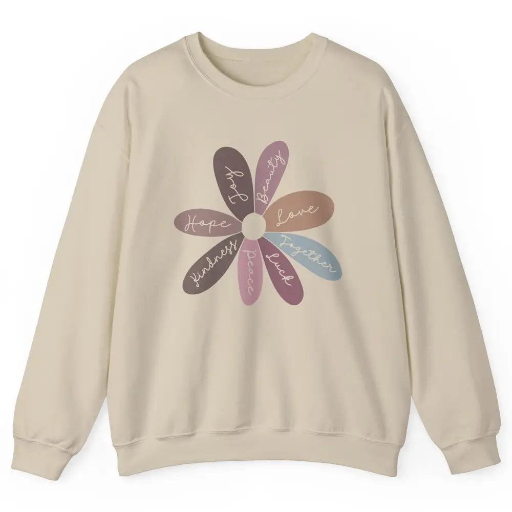 Retro Christian Daisy Flower Bible Verse Faith Inspirational Unisex Crewneck Sweatshirt
