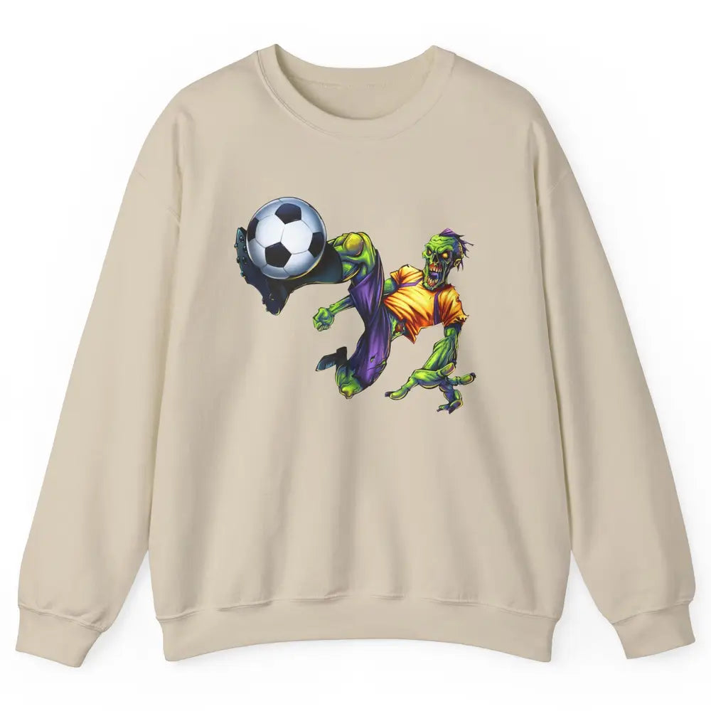 Zombie Soccer Striker Halloween Soccer Player Costume Gift Unisex Crewneck Sweatshirt