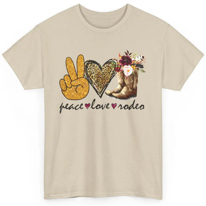 Retro Peace Love Rodeo Cowboy Boots Western Country Cowgirl Classic Unisex T-Shirt