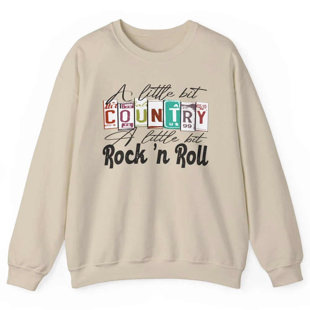 Retro A Little Bit Country A Little Bit Rock n Roll Western Unisex Crewneck Sweatshirt