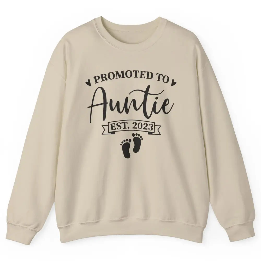 Promoted To Auntie Est 2023 Auntie To Be Baby Reveal Gift Unisex Crewneck Sweatshirt